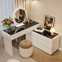 Nouvelle table de maquillage multifonctionnelle avec armoire de rangement, commode à tiroirs, table de chevet simple en bois massif pour chambre à coucher