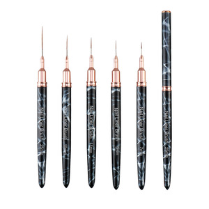 Ensemble de stylos à pointe fine Thunder Pull Line avec logo personnalisé, manche long confortable, tube en cuivre ondulé résistant à l'eau, pinceau à fleurs pour peinture sur ongles - Product Image 1