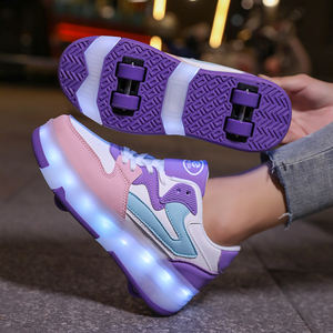 أحذية تزلج آمنة ومتينة للأطفال في الهواء الطلق، أحذية تزلج للأطفال مع عجلات، أحذية مضيئة قابلة لإعادة الشحن - Product Image 4