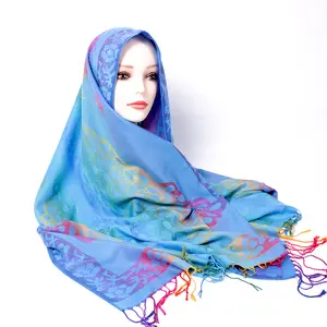 Dress Accessories Style Artsy retro shawls Colorful Scarves Jacquard peacock scarf lady palestine keffiyeh