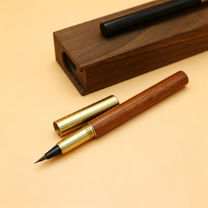 <span class=keywords><strong>Penna</strong></span> <span class=keywords><strong>Stilografica</strong></span> Tascabile Mini in Legno <span class=keywords><strong>con</strong></span> Cappuccio in Ottone, Regalo Originale, <span class=keywords><strong>con</strong></span> Strisce Marrone Scuro, <span class=keywords><strong>Penna</strong></span> da Viaggio - Product Image 1