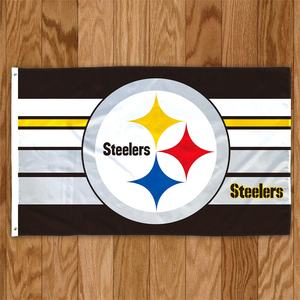 Haute qualité 3x5ft pour équipe de Football <span class=keywords><strong>NFL</strong></span> conception personnalisée bannière Pittsburgh Steelers drapeaux 100% Polyester Stock toutes les équipes - Product Image 2