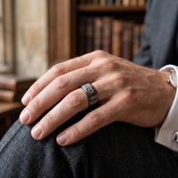Bague en carbure de tungstène avec symbole étoile de David pour homme, bijoux juifs, cadeau de Hanouka pour un ami juif