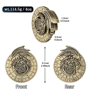 Gioco Party bomboniera bussola in metallo Dragon Roulette dadi Spinner D20 poliedrico dadi con scatola di dadi - Product Image 2