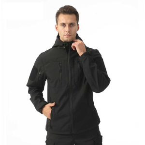 Veste d'extérieur à capuche noire SFB052 ESDY, coupe-vent en nylon, vêtements d'hiver pour hommes - Product Image 2