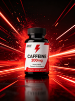 Capsules de caféine OEM, complément énergétique avec caféine, ginseng et vitamine B12 pour stimuler l'énergie, la concentration et les performances