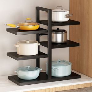Cinco Camadas e Acima Ajustável Ferro Cozinha Armazenamento Rack Pot Lid Organizador Titular com Cozinha Acessórios - Product Image 3