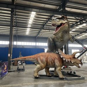 Combinaison personnalisée de dinosaures artificiels en métal (T-Rex et Triceratops) pour les expositions dans les centres commerciaux et les aéroports - Product Image 2