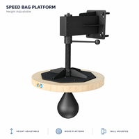 Plateforme murale réglable en hauteur pour sac de vitesse, panneau Speedball de 60 mm d'épaisseur, rotation à 360° ° Support pivotant en acier noir mat pour entraînement de boxe à domicile