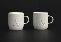 C&H Wholesale – Nouveauté : Tasses à café en céramique à double paroi de 15 oz, personnalisables, résistantes au lave-vaisselle, avec poignée et logo en creux, pour le thé et le café