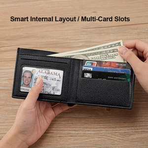 Portefeuille court pour <span class=keywords><strong>homme</strong></span> en similicuir souple, <span class=keywords><strong>porte</strong></span>-cartes de crédit, usage quotidien, fabrication directe d'usine, marque privée, fournisseur mondial - Product Image 2