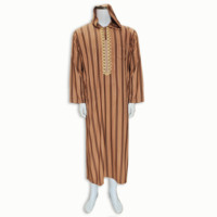 Thobe Marocain Homme Capuche Dubaï Caftan Manches Longues Robe Abaya Musulmane Personnalisable Été Hiver Taille XXL