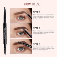 Crayon à sourcils rétractable fin à marque privée, 4 teintes, waterproof, longue tenue, logo personnalisé, cosmétiques en gros