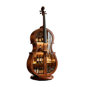 Cello, armoire à vin en bois massif de noyer noir d'Amérique du Nord, style européen et américain, avec <span class=keywords><strong>porte</strong></span> en verre, pour salon - Product Image 5