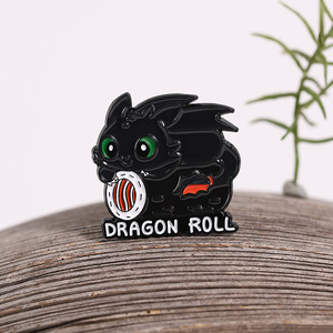 Bán Buôn Chất Lượng Cao Màu Đen Nhuộm Mềm Men Pins Nhà Máy Dễ Thương Động Vật Thời Trang Rồng Phim Hoạt Hình Phim Kim Loại Thủ Công Mỹ Nghệ Màu Đen Nhuộm Mềm - Product Image 4