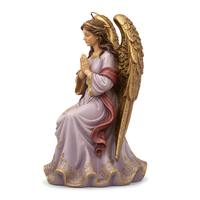 Statuette personnalisée de la Vierge Marie peinte à la main - Sculpture élégante de décoration d'autel religieux pour la maison pour Noël/Pâques