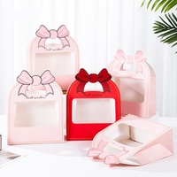 Boîte cadeau de luxe en carton blanc recyclé, estampée or, en forme de nœud, avec fenêtre ajourée, pour fleurs, 32,5x12x25cm, impression offset, modèle Vest