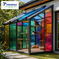 Plaque de polycarbonate alvéolaire colorée stabilisée aux UV à double paroi pour abri de jardin, cabane pour animaux, niche pour chien, abri pour chat, mur et toit