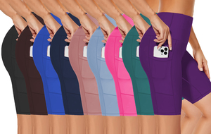 Quần short thể thao nữ tập gym chạy bộ yoga 8 inch, chất liệu thoáng khí, co giãn cao, cạp cao, có túi - Product Image 6