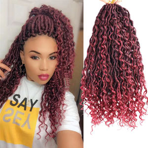 River Locs 14 pouces 18 pouces Faux Locs Afro <span class=keywords><strong>Femme</strong></span> <span class=keywords><strong>Coiffure</strong></span> Crochet avec 24 Tiges Cheveux Synthétiques en Fibre Haute Température - Product Image 1