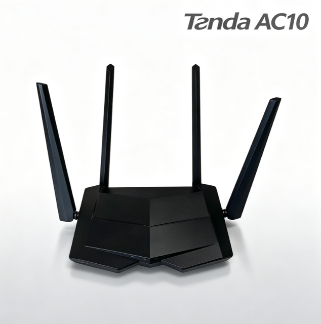 Wholesale Tenda AC10 Wireless Router AC1200M 2.4GHz 5GHz Full Gigabit Ports 4 Antennas Home WiFi Repeater RJ45 12V English