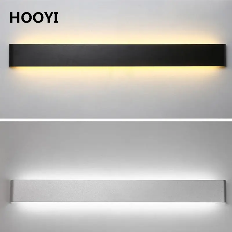 Hooyi lâmpada led de parede minimalista, moderna, de alumínio, lâmpada de cabeceira, para banheiro, espelhado, criativo, luz de parede, para quarto
