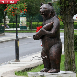 Decorazione esterna grande grande statua di scultura di orso in bronzo animale selvatico - Product Image 6