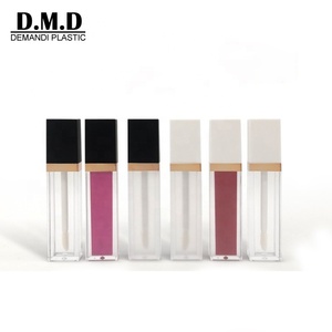 Moda de lujo vacío 6 ml 6 ml 7 ml 7 ml envase de brillo de labios esmerilado tubo de brillo de labios blanco cuadrado con varita - Product Image 2