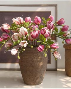 Flores de Magnolia Decorativas Artificiales de Alta Calidad con 4 Cabezas y Tacto Real para el Hogar, Bodas, Año Nuevo, Día de San Valentín, Día de la Madre - Product Image 4