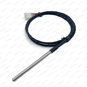 4-Wire Jas Kabel PT1000 Rtd Temperatuursensor Met Straigh Metalen Sonde