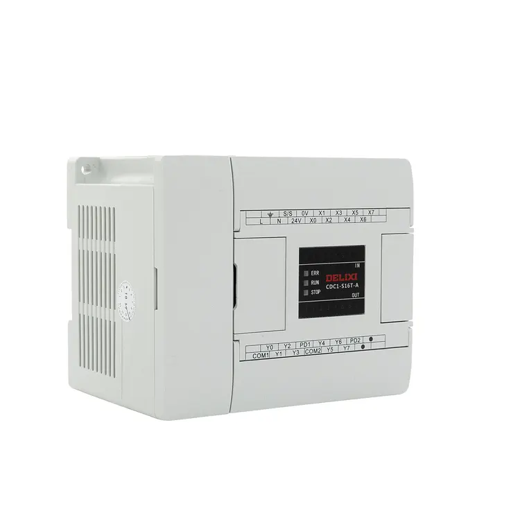 Delixi plc controlador do gabinete cpu 230v ac 16di 32di 64di plc controlador de programação com hmi