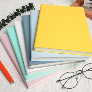 Carnet de notes B5 en cuir PU doux au toucher, couleur <span class=keywords><strong>macaron</strong></span>, personnalisé, reliure à chevalet, pour l'école, cadeau, journal intime - Product Image 2