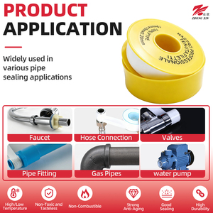 Zhongxin SGS Certified High Density 19mm PTFE <strong>Gas</strong> Pipeline <strong>Sealant</strong> -190C to +370C Cylinder Seal 30m Thread Seal Tape - Product Image 5