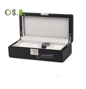PU Leather Rectangle Shape Jewelry Storage <b>Case</b> <b>Watch</b> Box Leather <b>Case</b> Display Organizer Protective Storage <b>Boxes</b> - Product Image 5