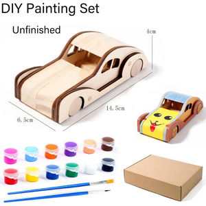 Einfach zu montieren DIY STEM Toy Holz autos malen Sie Ihr eigenes Holz Auto Malerei Kit für Kinder Jungen Mädchen Geburtstags geschenk - Product Image 3