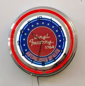 Venta caliente doble tubo neón reloj personalizado Reloj de pared 3D