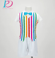 Costume de danse pour garçon pour performance Costume de danse multicolore Costume de performance chorale