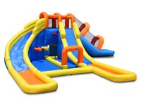 Parque Acuático Inflable con Rociadores, para Piscina Comunitaria y Campamento de Verano