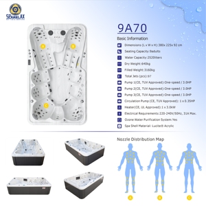 Spa de Luxe Extérieur pour 10 Personnes, Bain à Remous, Massage, Piscine de Nage, Jacuzzi, <span class=keywords><strong>Spas</strong></span> de Fête - Product Image 2