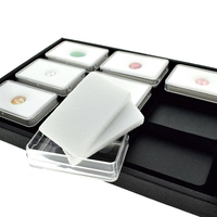 Plateau de présentation de bijoux en pierres précieuses personnalisées Boîte de rangement en diamant éponge insérée dans les accessoires d'exposition en pierre de l'organisateur