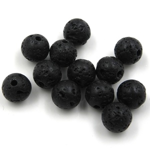 Barato negro Lava piedra <span class=keywords><strong>piedras</strong></span> <span class=keywords><strong>preciosas</strong></span> perlas para la fabricación de la joyería DIY pulsera - Product Image 1