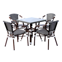 Meubles de salon de café en plein air, chaise en rotin français, chaise de bistrot de jardin parisien pour café, restaurant