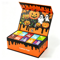 Boîte cadeau d'Halloween de luxe, emballage portable pour bonbons, boîte en carton personnalisée de 350 g, boîte en papier écologique recyclable