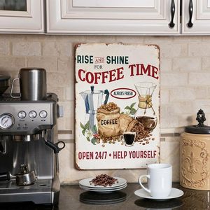 Custom dimensioni 20*30cm caffè <span class=keywords><strong>Bar</strong></span> arredamento rustico caffè Tin segni <span class=keywords><strong>Vintage</strong></span> decorativo in metallo stagno segno - Product Image 1