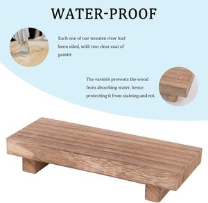 Pequeña bandeja de madera artesanal con pedestal, decoración rústica para baño, soporte rectangular de madera, jabonera de cocina, para tocador - Product Image 3