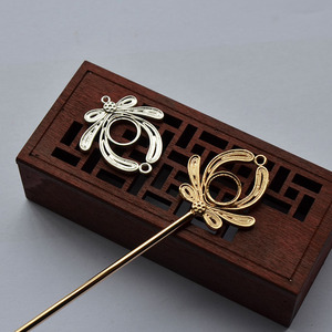 Gold Plated And Silver Plated Hairpin 160Mm Hollow Flower Stamen Antique Style <b>Wedding</b> <b>Accessory</b> DIY - Product Image 1