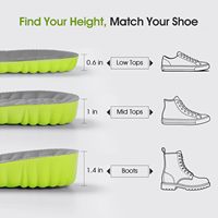 Semelles intérieures de chaussures de sport OEM personnalisées pour l'augmentation de la taille, en mousse à mémoire de forme 4D Cloud, absorption des chocs, ajustables, confortables, lavables, pour hommes et femmes
