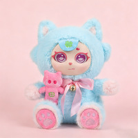 Peluche personnalisée Chat Lune Violette en vinyle avec rembourrage en coton PP, fonction anti-stress pour enfants