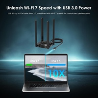 Adaptador de Red Inalámbrico USB WiFi 7 BE6500 Tri-Banda de Fábrica Wavlink WL-WN695BE2 con Antenas de Alta Ganancia de 5dBi