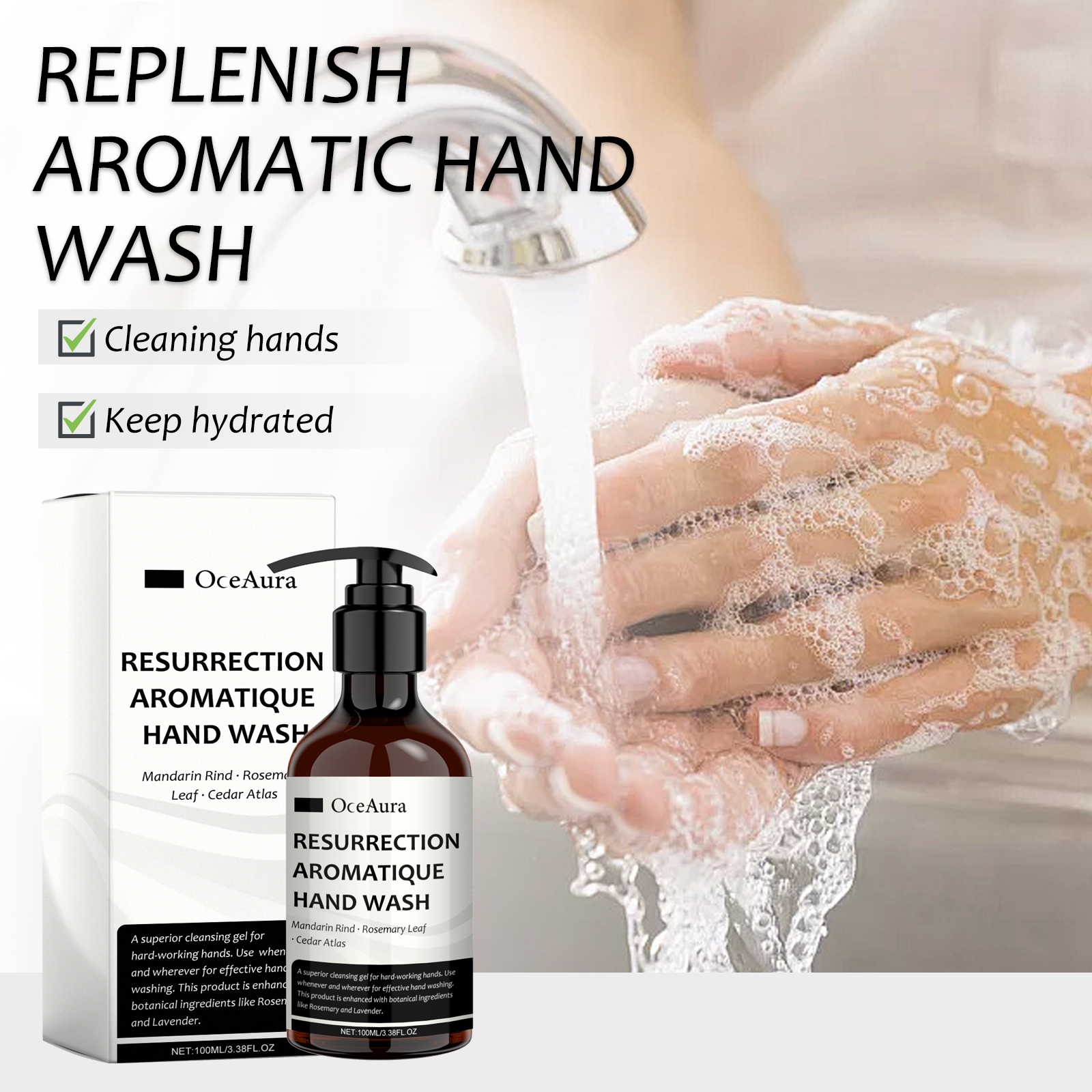 OceAura Aromatic Hand Sanitizer Deep Cleansing and Gentle Perfumed Hand Wash